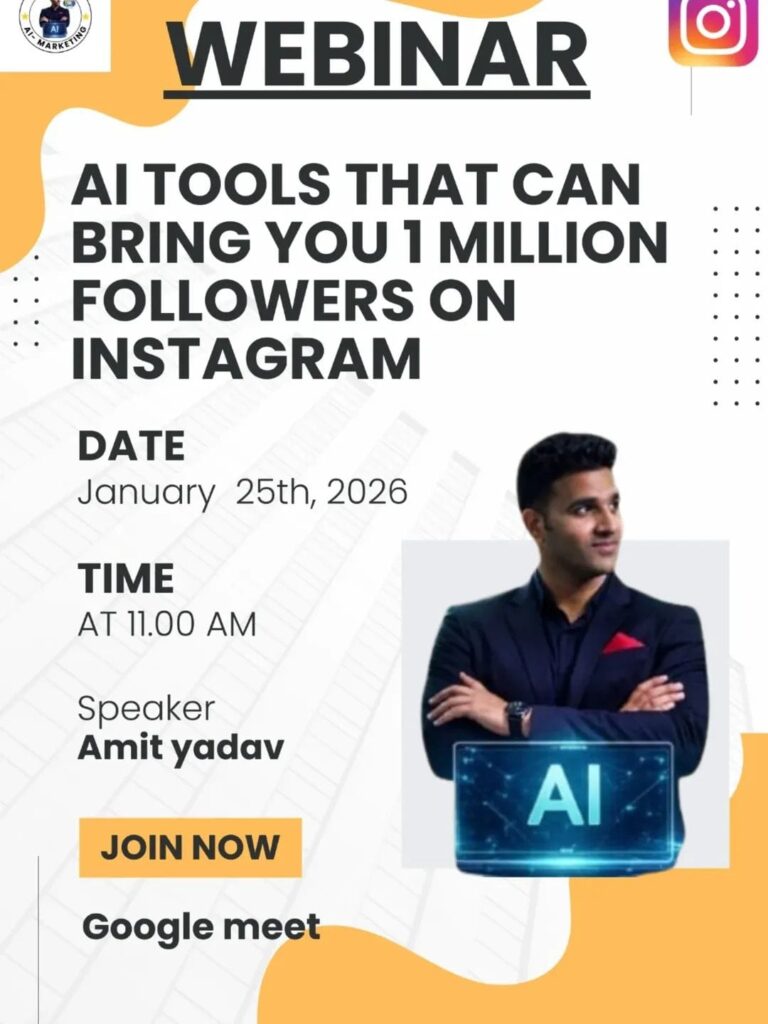 webinar on AI Tools taken by Amit yadav Founder of Setupbig AI Marketing academy