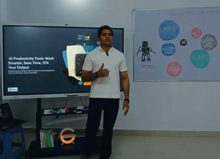 Amit yadav Founder of Setupbig gave presentation on AI TOOLS